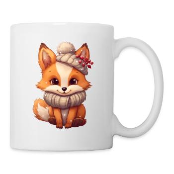 süße Füchsin winterlich/weihnachtlich - Tasse - Weiß - Rechts