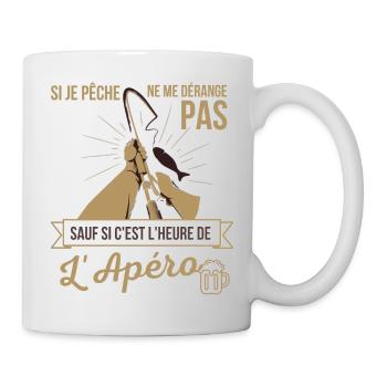 tee-shirt humoristique pour ceux qui aime la pêche - Mug blanc - blanc - Droite