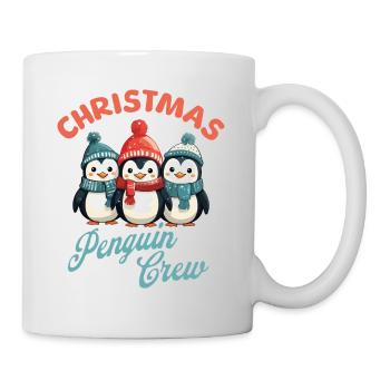 Weihnachten Pinguine Schal Mütze Xmas Süß Niedlich - Tasse - Weiß - Rechts