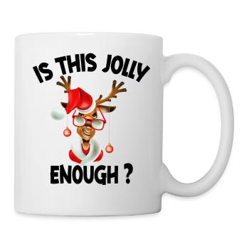 Is This Jolly Enough Funny Reindeer Christmas - Mug - white - Right