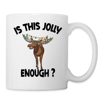 Is This Jolly Enough Funny reindeer xmas Light - Mug blanc - blanc - Droite