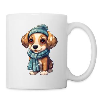 Woof d’hiver dans la neige - Mug blanc - blanc - Droite