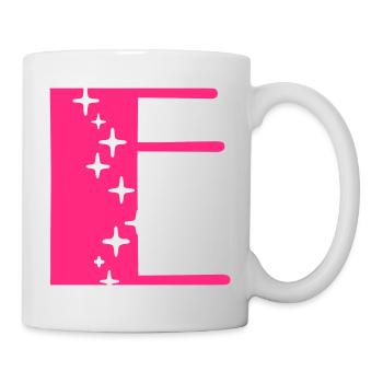 Buchstabe E Glitzer - Tasse - Weiß - Rechts