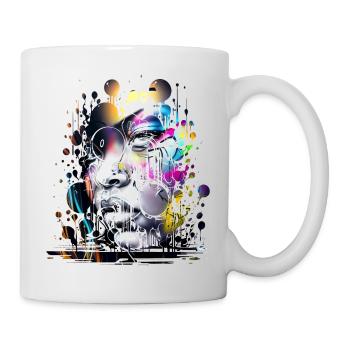 Graffiti Street Art Spray Vintage Stencil Retro - Mug - white - Right