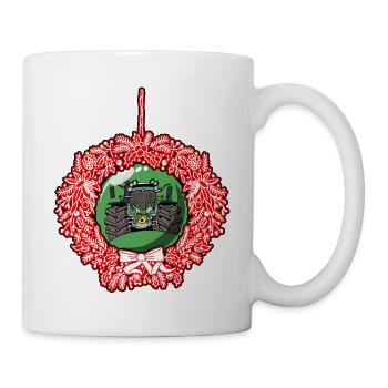 Christmas Wreath Green Tractor 512 - Mug - white - Right