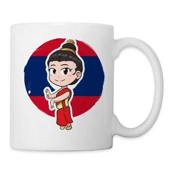 Laos Lao Drapeau Laotien éléphant Lao I cadeau - Mug blanc - blanc - Droite