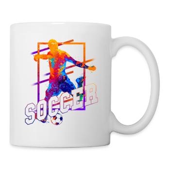 Football, Joueur De Football, Attaquant, Fan Coloré - Mug blanc - blanc - Droite
