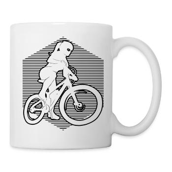 Mountainbike Mountainbiker Radfahren Radfahrer - Tasse - Weiß - Rechts