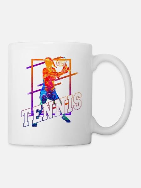 Tennis Joueur De Tennis Femme Sport Match Club Fan - Mug blanc - blanc