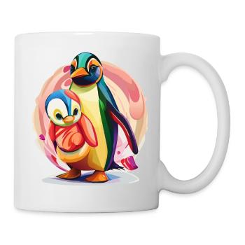 Pingouin mère et bébé - Mug blanc - blanc - Droite