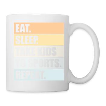 Mangez, dormez, emmenez les enfants faire du sport, répétez le dicton des parents - Mug blanc - blanc - Droite