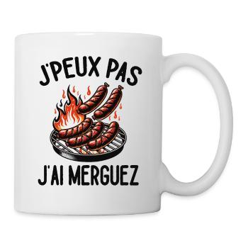 J'Peux Pas J'ai Merguez Cadeau Nourriture Barbecue - Mug blanc - blanc - Droite