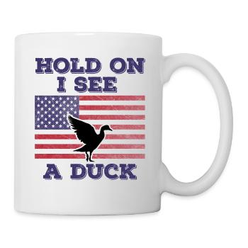 Ente Amerikanische Flagge Lustiges Originalgeschenk - Tasse - Weiß - Rechts