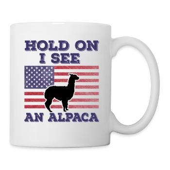 Alpaca American Flag Funny Original Gift - Mug - white - Right