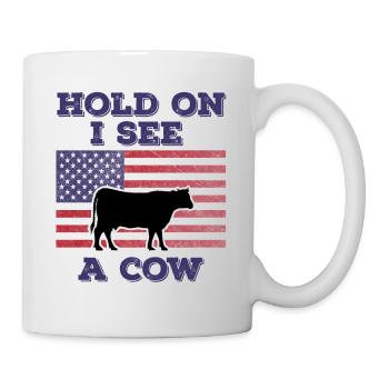 Vache Drapeau Américain Cadeau Original Drôle - Mug blanc - blanc - Droite