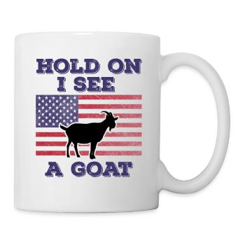 Ziege Amerikanische Flagge Lustiges Originalgeschenk - Tasse - Weiß - Rechts