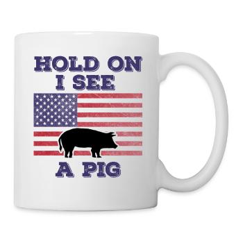 Cochon Drapeau Américain Cadeau Original Drôle - Mug blanc - blanc - Droite