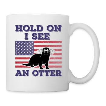 Otter American Flag Funny Original Gift - Mug - white - Right