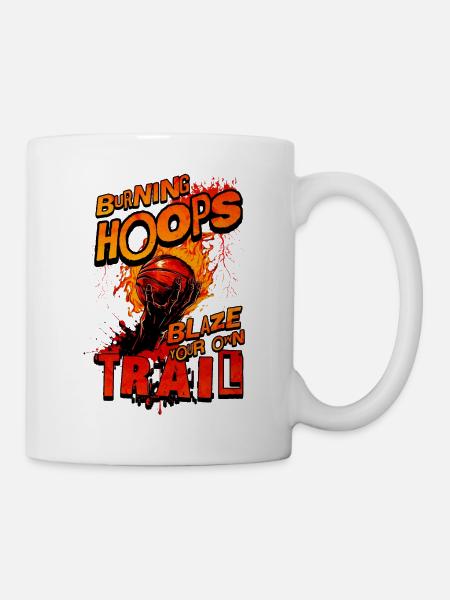 Basket-ball Burning Hoops Tracez votre propre chemin - Mug blanc - blanc