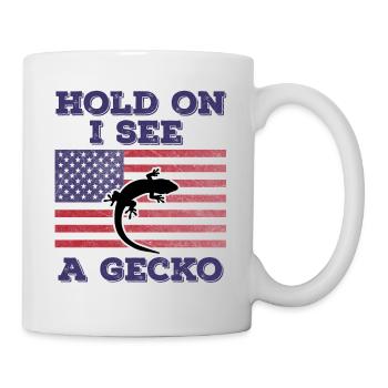 Gecko American Flag Funny Original Gift - Mug - white - Right