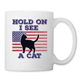 Chat Drapeau Américain Cadeau Original Drôle - Mug blanc - blanc - Droite