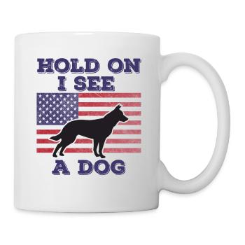 Dog American Flag Funny Original Gift - Mug - white - Right