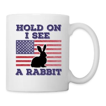 Lapin Drapeau Américain Cadeau Original Drôle - Mug blanc - blanc - Droite