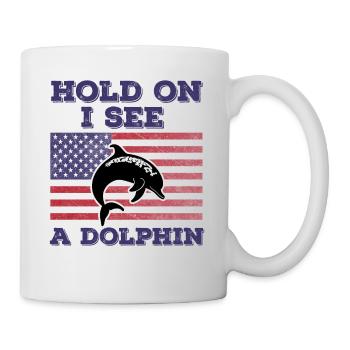 Dolphin American Flag Funny Original Gift - Mug - white - Right