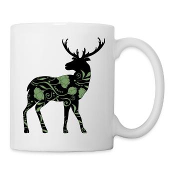 Hirsch - Tasse - Weiß - Rechts
