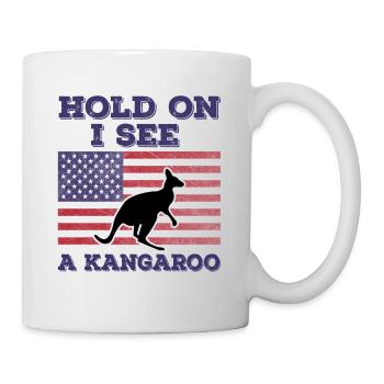 Kangaroo American Flag Funny Original Gift - Mug - white - Right