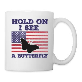 Papillon Drapeau Américain Cadeau Original Drôle - Mug blanc - blanc - Droite