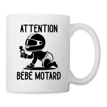 Attention Bébé Motard Cadeau Humour Moto - Mug blanc - blanc - Droite