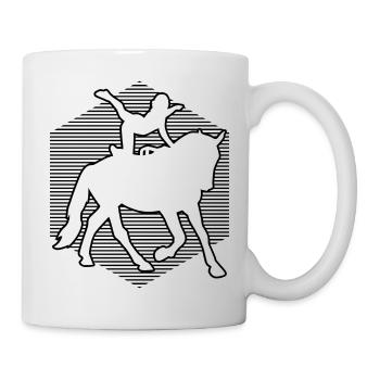 Akrobatik auf dem Pferderücken Reitkunst - Tasse - Weiß - Rechts