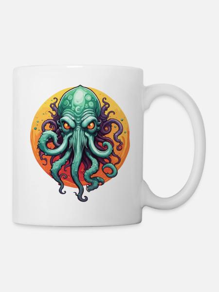 Cthulhu / Demon / Fantasie / Horror / tentakelig - Tasse - Weiß