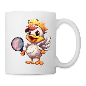 Joueurs de tennis de poulet joyeux - Drôle - Mug blanc - blanc - Droite