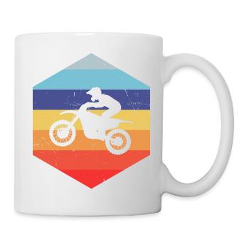 Herren Supermoto Motocross Dirt Bike Freestyle Mot - Tasse - Weiß - Rechts