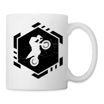 Freestyle Motocross Dirt Bike Supermoto Dirtbike - Tasse - Weiß - Rechts