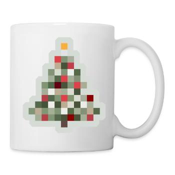 Arbre de Noël rétro 8 bits Noël - Mug blanc - blanc - Droite