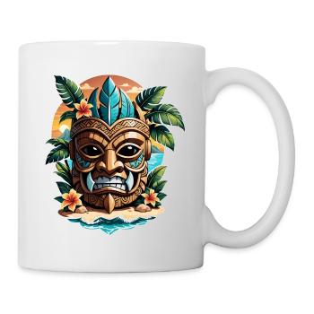 tiki beach - statue polynèsie - Mug blanc - blanc - Droite
