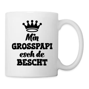 Min Grosspapi esch de bescht Opa Schweiz Grosspapi - Tasse - Weiß - Rechts