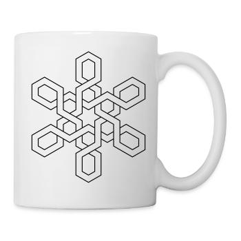abstrakte Schneeflocke im orientalischen Ornament - Tasse - Weiß - Rechts