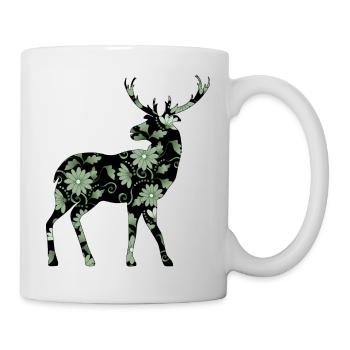 Hirsch - Tasse - Weiß - Rechts