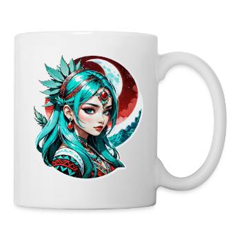 Indische Prinzessin - Aztek - Tasse - Weiß - Rechts