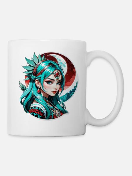 Indische Prinzessin - Aztek - Tasse - Weiß
