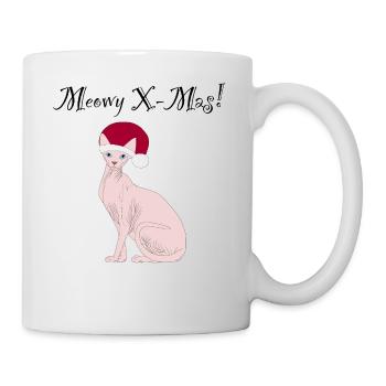 Meowy X-mas santacat sphynx - Mug - white - Right