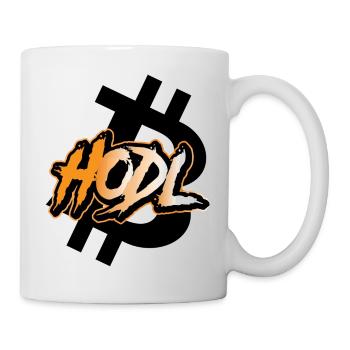 Hodl und das B steht für Bitcoin - Grafitti Style - Tasse - Weiß - Rechts
