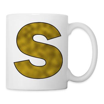 Lettre S Or - Mug blanc - blanc - Droite