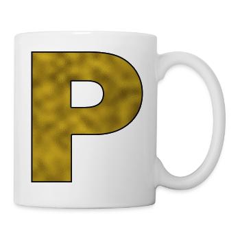 Lettre P Or - Mug blanc - blanc - Droite