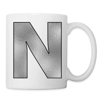 Lettre N Argent - Mug blanc - blanc - Droite