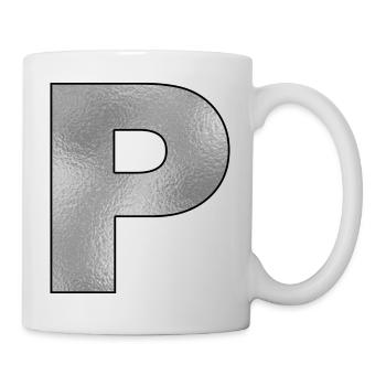 Lettre P Argent - Mug blanc - blanc - Droite